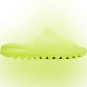 Women Yeezy Slides Glow Green